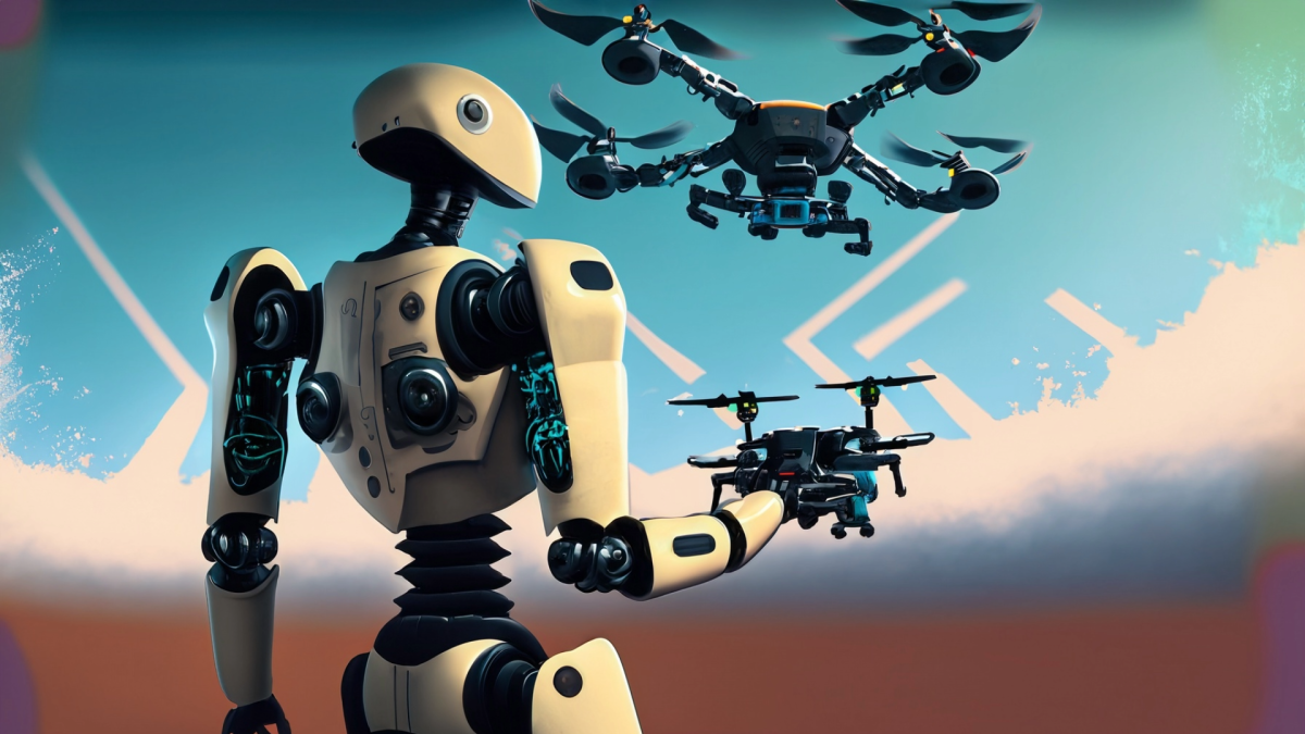 Robot piloting drones